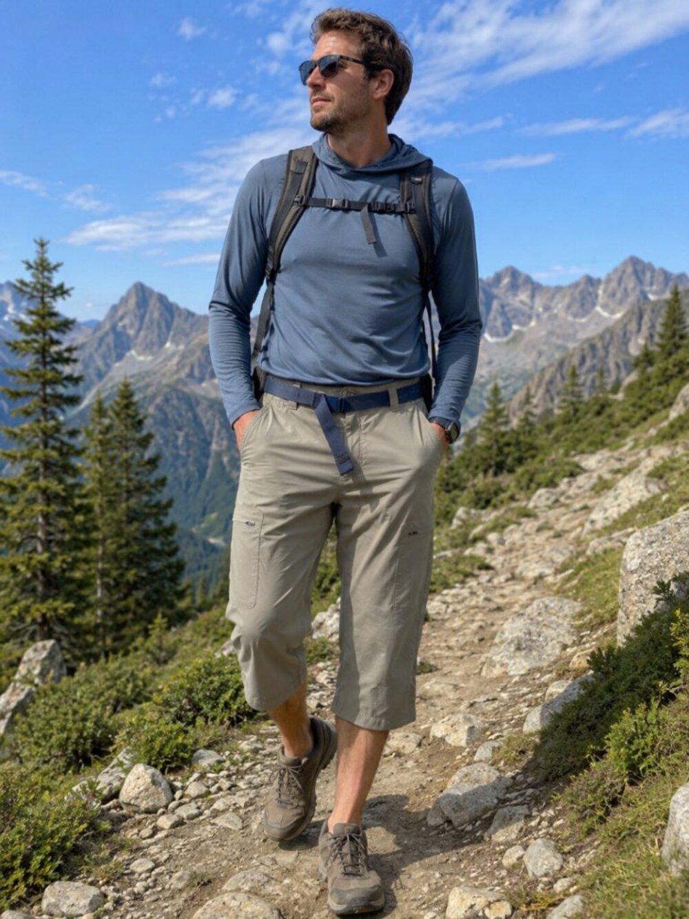 NWT‎ L.L.Bean Men’s SunSmart UPF 50+ Hiking Trail Crop Pants Cropped Cargo Pants